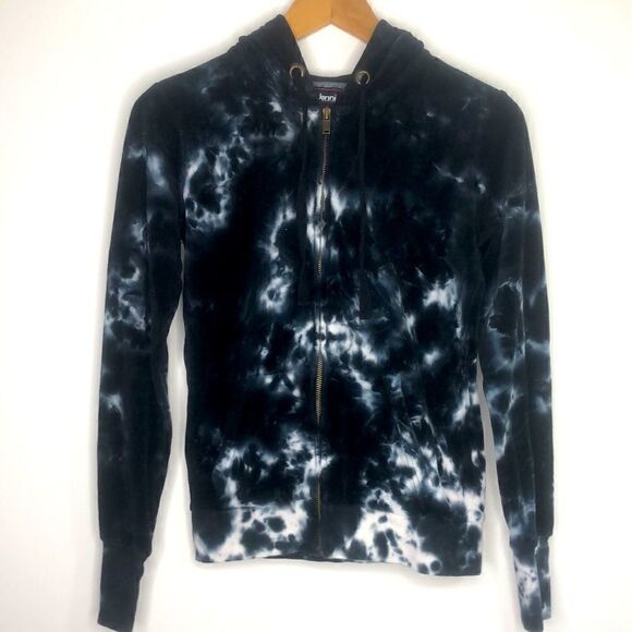 SET: JENNI by Jennifer Moore Sweatsuit Loungewear Velour Hoodie & Pant Set Black - Picture 4 of 12